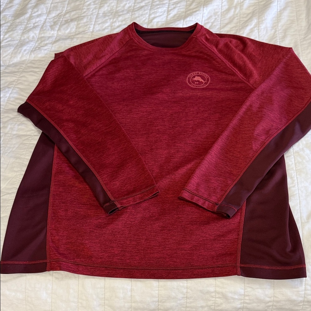 Tommy Bahama Long Sleeve Performance Top in Maroon/Deep Red